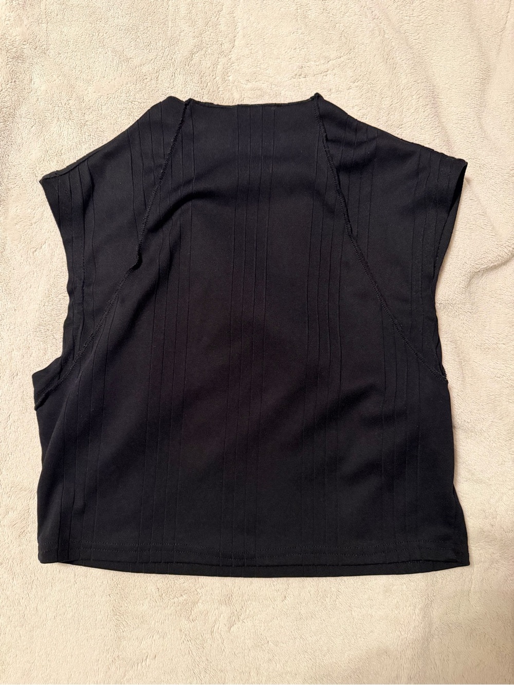 Cider Black Ribbed Boxy Tank